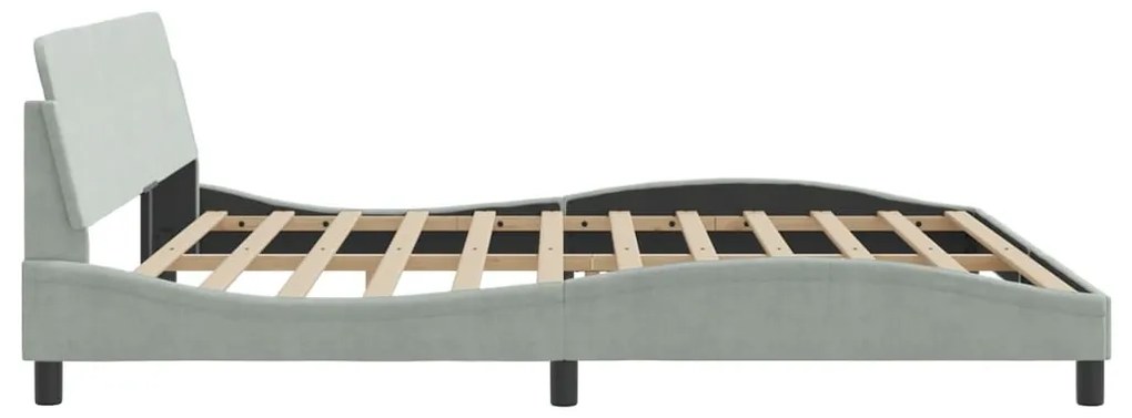 Estrutura de cama sem colchão 200x200 cm veludo cinzento-claro