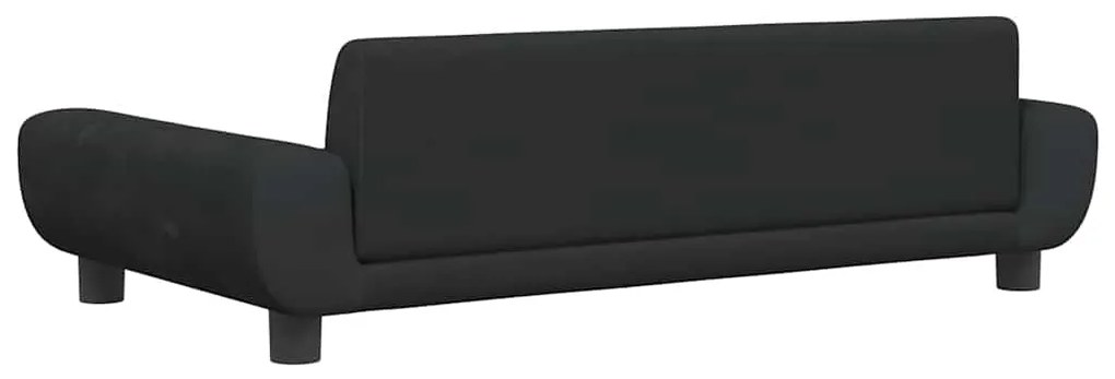 Sofá infantil 100x54x33 cm veludo preto