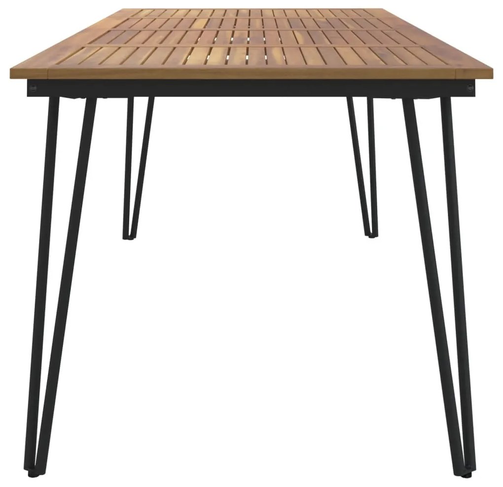 Mesa jardim c/ pernas estilo grampo 180x90x75 cm acácia maciça