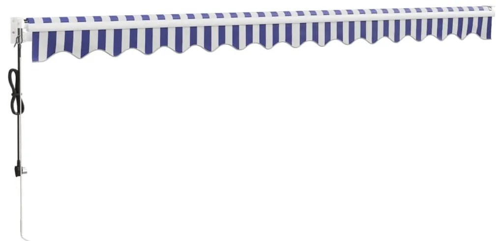 Toldo retrátil automático 4,5x3 m azul e branco