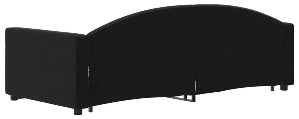 Sofá-cama com gavetão 90x190 cm veludo preto
