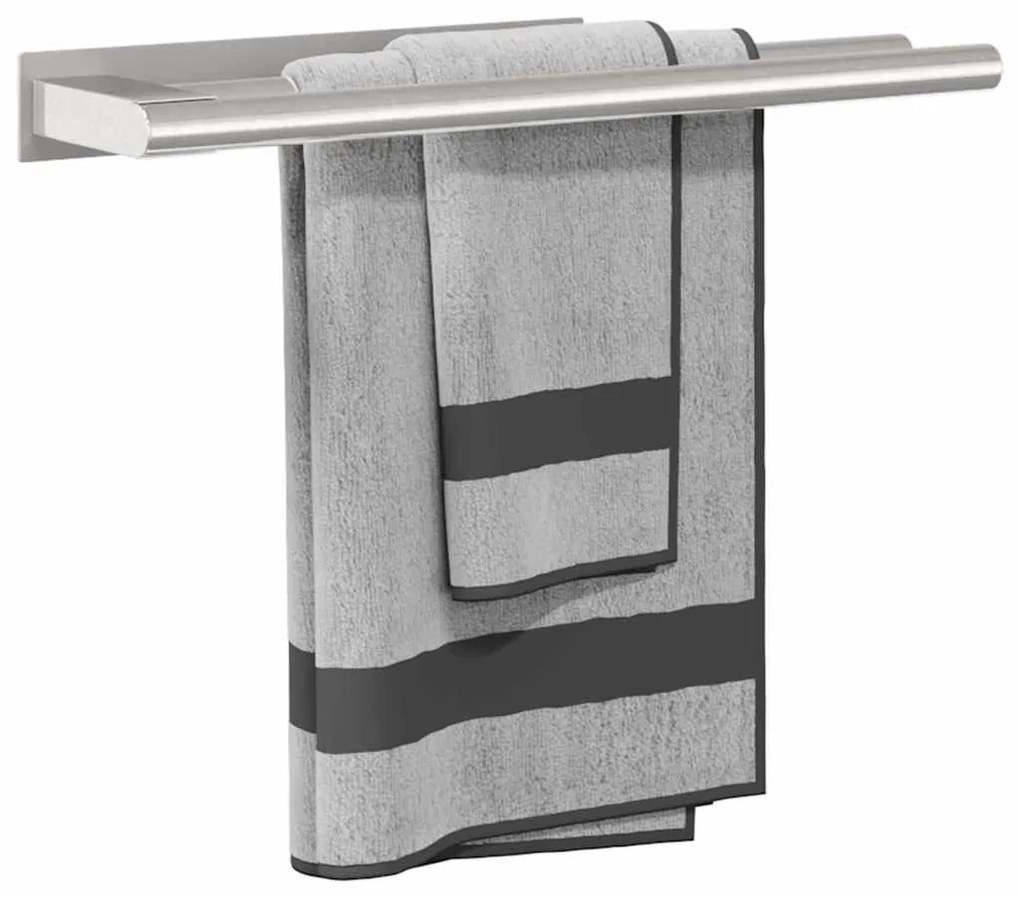 Suporte de Toalha Prateado 40 x 9 x 4 cm Aço inoxidável