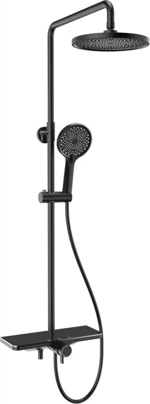 Mexen Frost conjunto de duche de superfície com chuveiro e bateria, preto - 78111-70