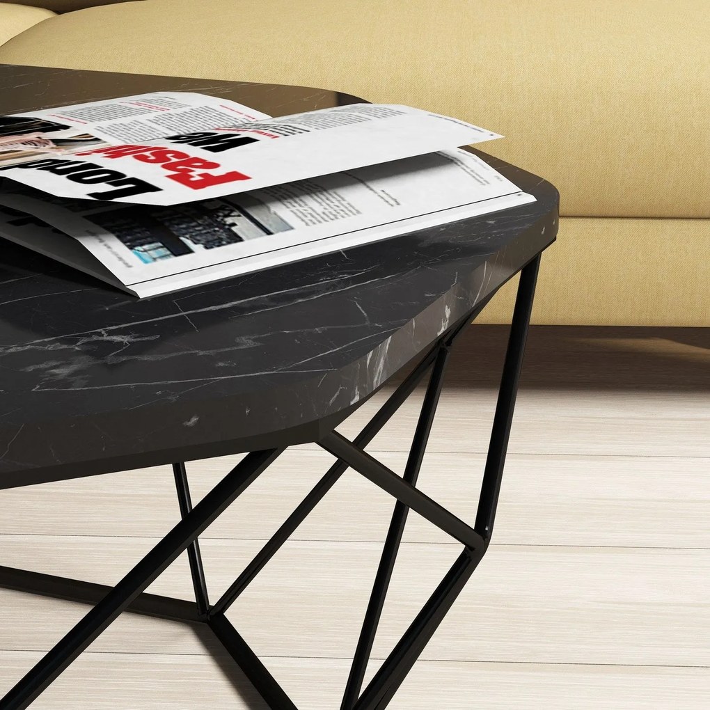 Mesa de Centro Diamond – Preto – 90x38x90 cm