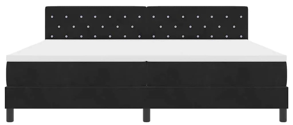 Cama Box Spring vidaXL com Colchão Preto 200x200 cm Veludo
