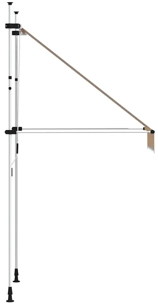 Toldo retrátil manual 100 cm riscas laranja e branco