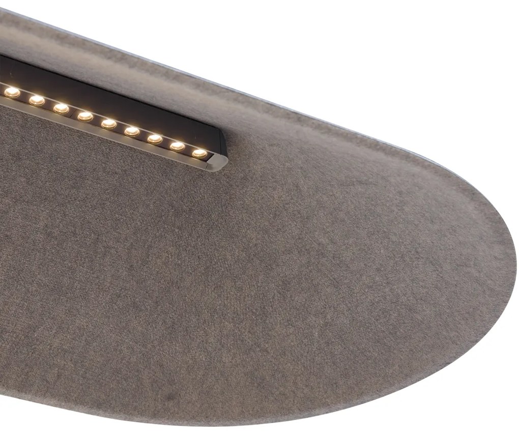 Candeeiro suspenso moderno preto com interior cinzento incluindo LED regulável em 3 níveis - Dani