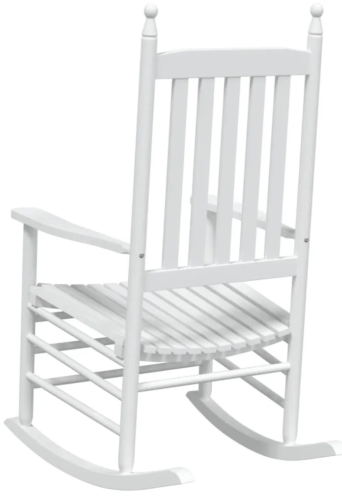 Cadeiras baloiço c/ assentos curvos 2 pcs abeto maciço branco