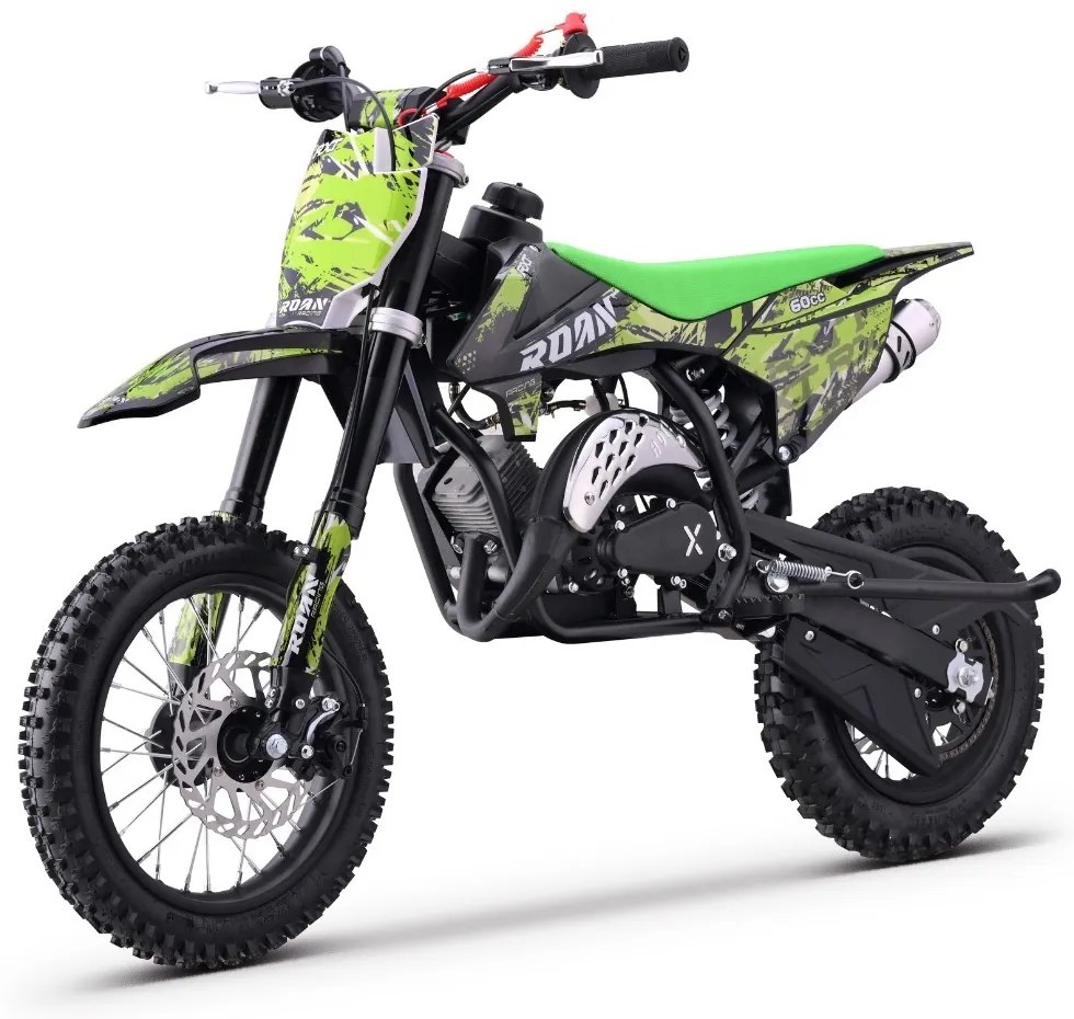 MINI MOTO PARA CRIANÇAS MINICROSS gasolina 60cc Roan RXT 12"/10" Verde