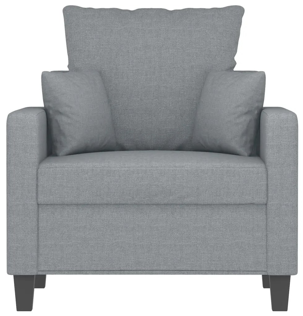 Poltrona tecido 60 cm cinzento-claro