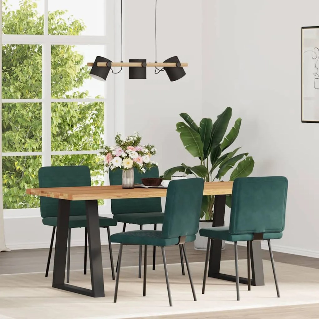 Cadeiras de jantar 4 pcs veludo verde-escuro
