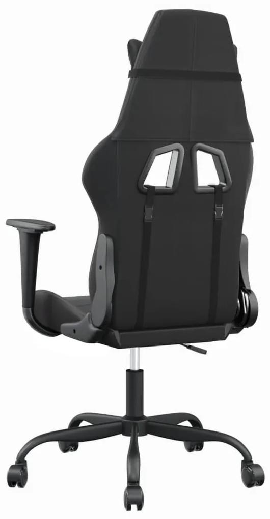 Cadeira gaming massagens couro artificial preto e cinzento