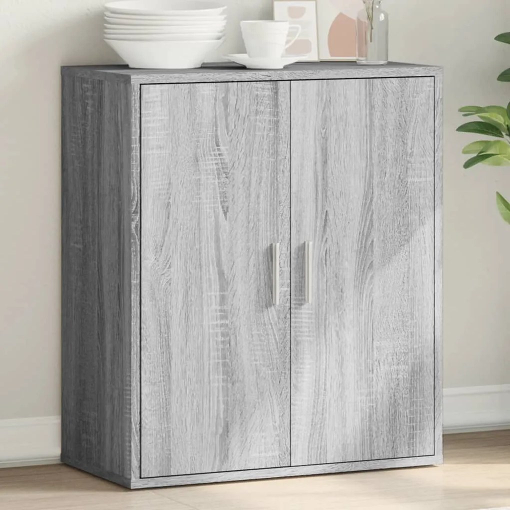 vidaXL Aparador 79x38x80 cm derivados de madeira cinzento sonoma
