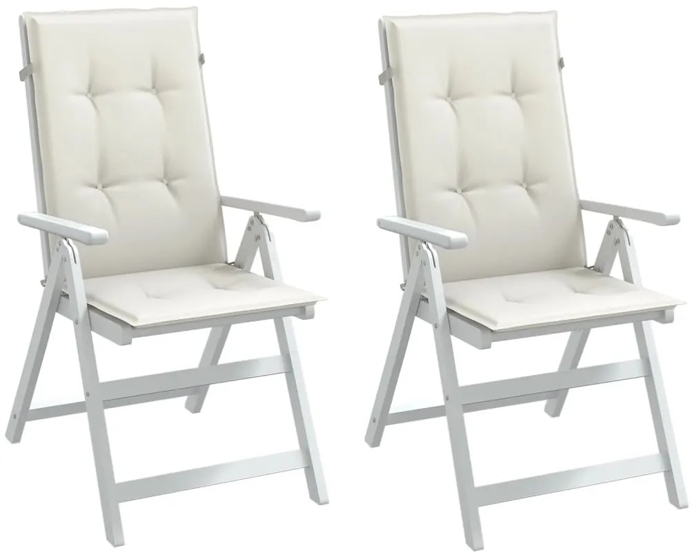 vidaXL Almofadões para cadeiras altas 2 pcs mesclado tecido creme