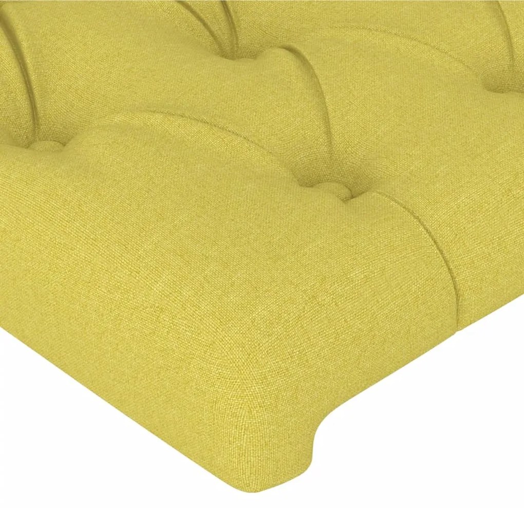 Cabeceira de cama c/ luzes LED tecido 147x16x118/128 cm verde