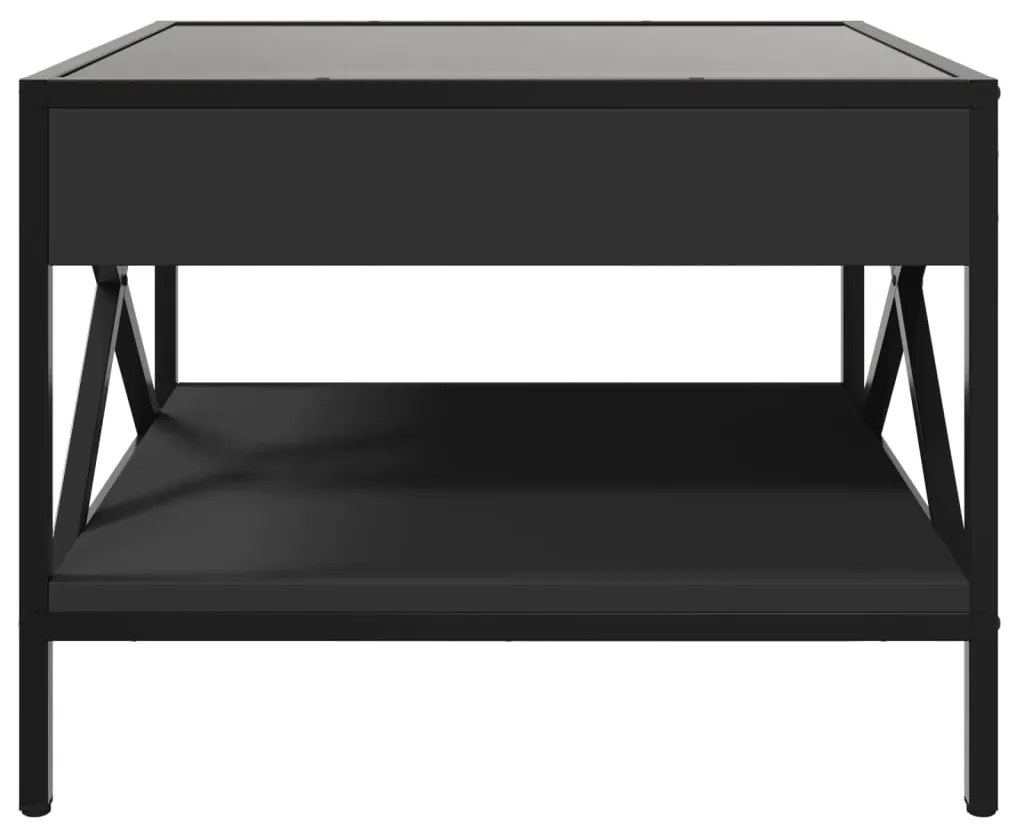 Mesa de centro c/ luzes LED Infinity 50x50x38 cm preto
