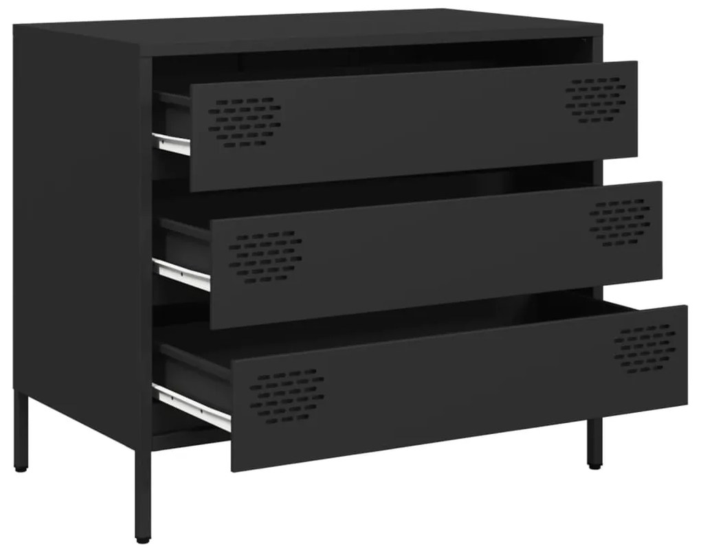 Aparador 68x39x58,5 cm aço laminado a frio preto