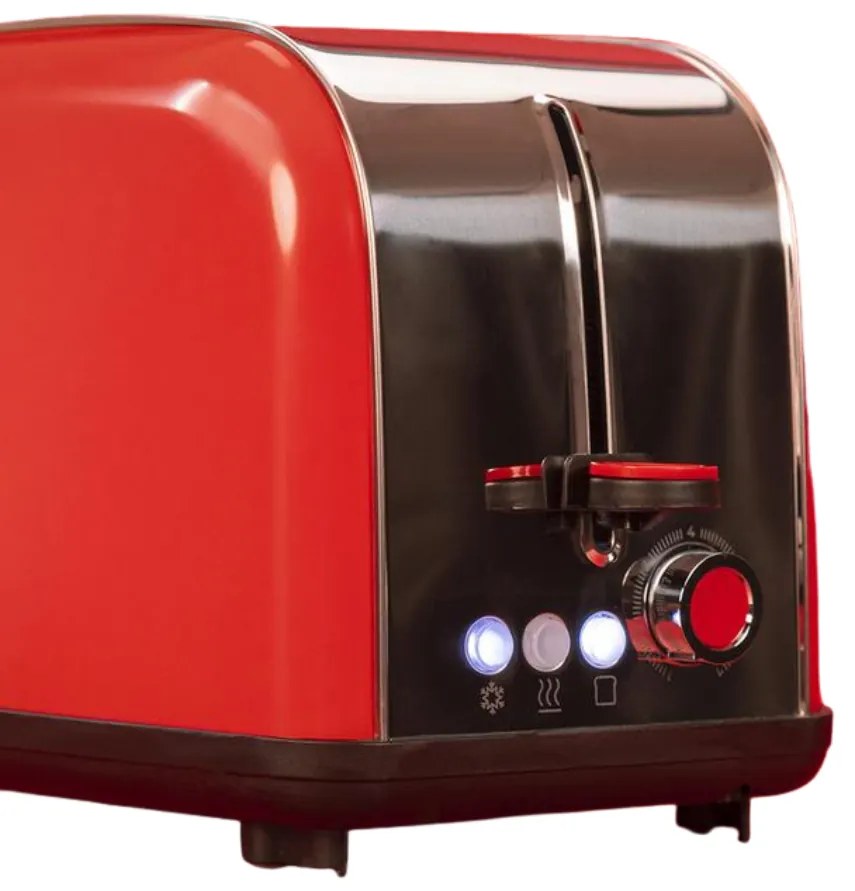 Torradeira vertical Toastin' time 1500 Red Lite Steel com ranhura dupla longa e 1500 W de potência
