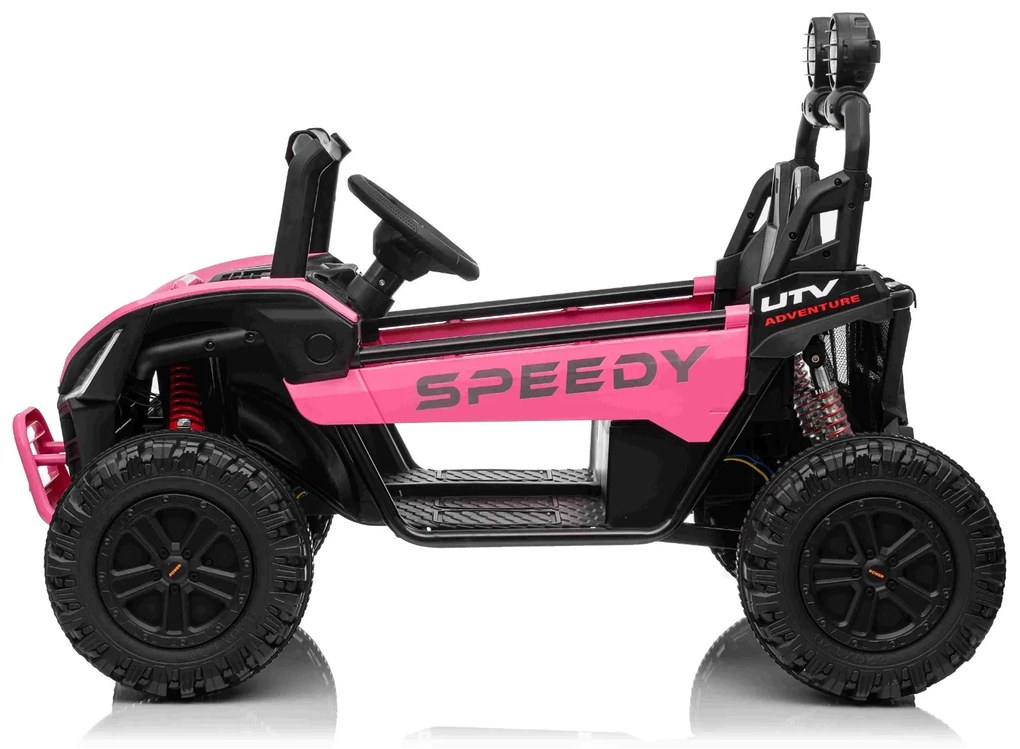 Jipe elétrico para crianças T-REX Ride 4x4, 2 Lugares, 24V, leitor MP3, bateria de lítio, Rodas EVA, controlo remoto, luzes LED Rosa
