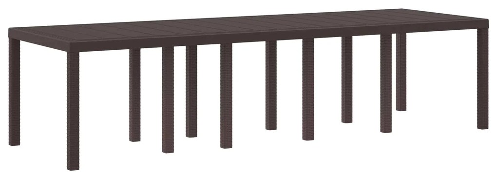 vidaXL Mesa de Jardim Castanho 300 x 100 x 73 cm vime PE