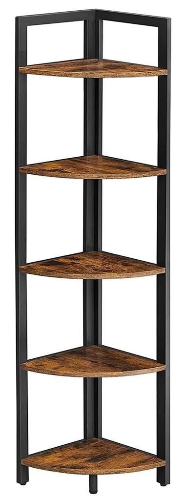 Estante de canto de 5 níveis em estilo industrial | VASAGLE | 30 x 30 x 150 cm | preto | LLS803B01.