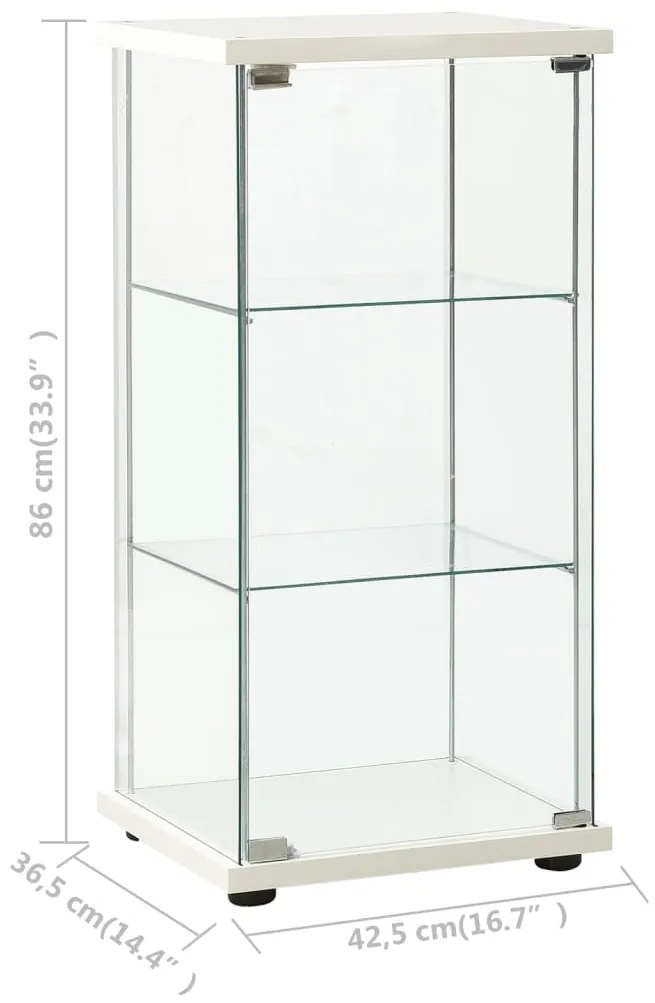 Expositor Vitrine Logo em Vidro Temperado - Branco - Design Moderno