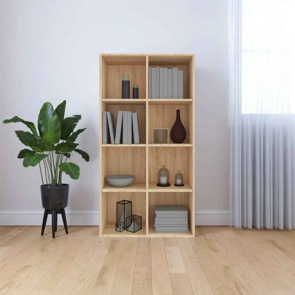 800156 vidaXL Estante/aparador 66x30x130cm contraplaco cor carvalho sonoma