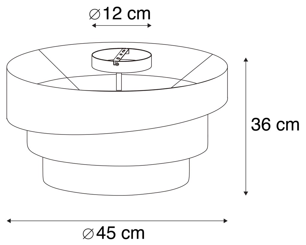 Candeeiro de tecto moderno castanho 45 cm 3 luzes - Drum Trio Moderno