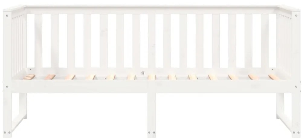 Sofá-cama sem colchão 90x200 cm madeira de pinho maciça branco