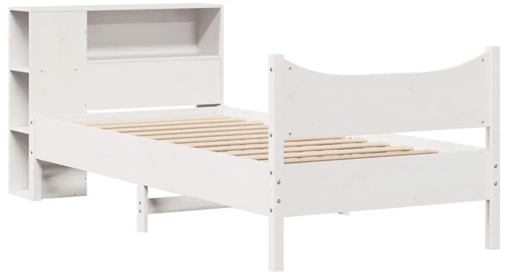 Cama sem colchão 100x200 cm madeira de pinho maciça branco