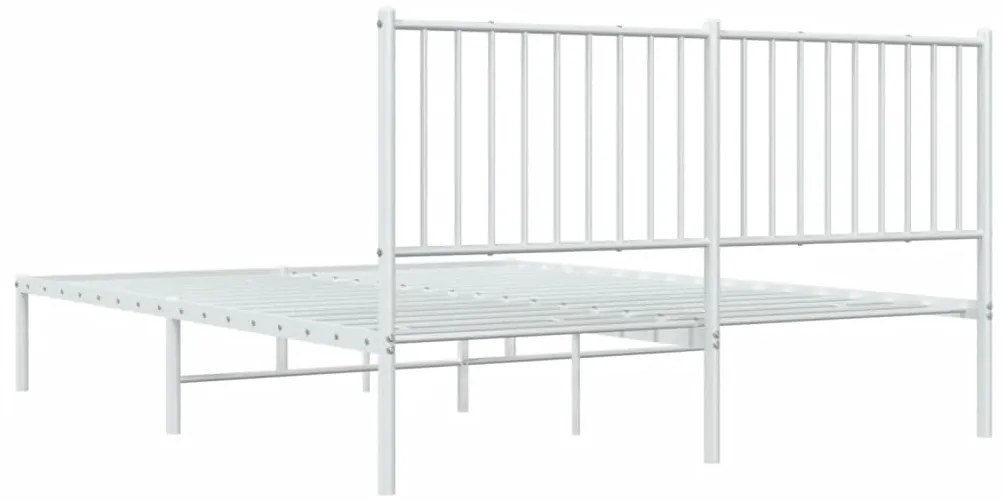 Estrutura de cama com cabeceira 160x200 cm metal branco