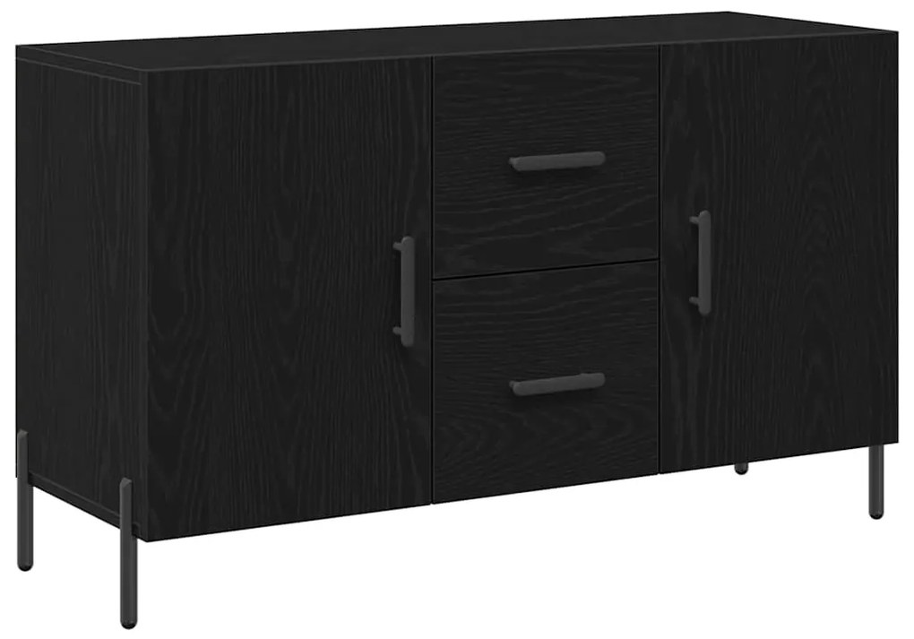 Aparador vidaXL Preto Carvalho 100x36x60 cm Madeira de engenharia