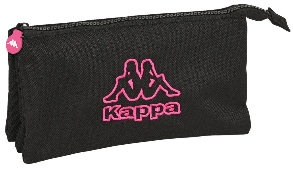 Malas para Tudo Triplas Kappa Black And Pink Preto (22 X 12 X 3 cm)