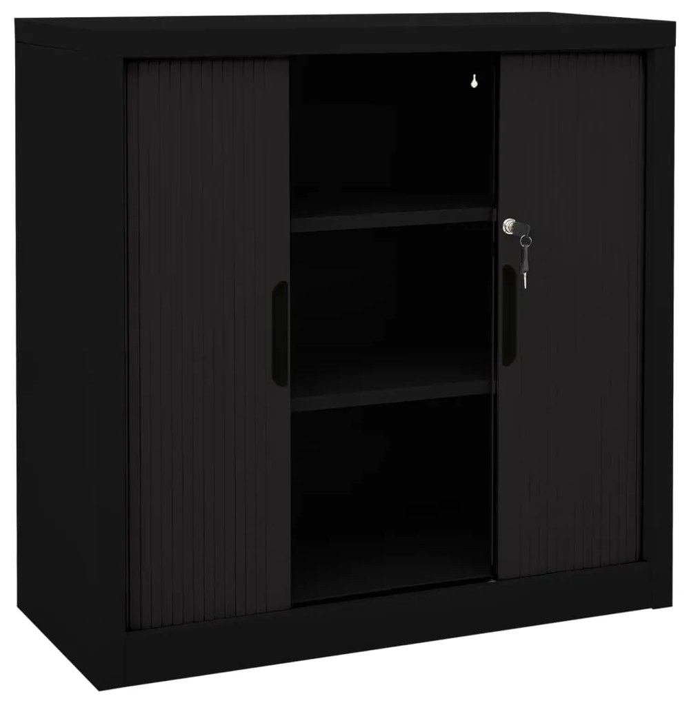 Armário com porta deslizante 90x40x90 cm aço preto