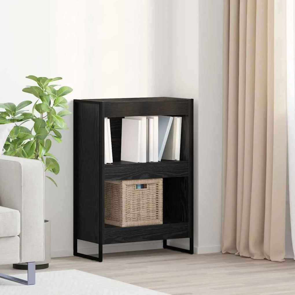 vidaXL Gabinete de Livros Carvalho Preto 80 x 30 x 155 cm