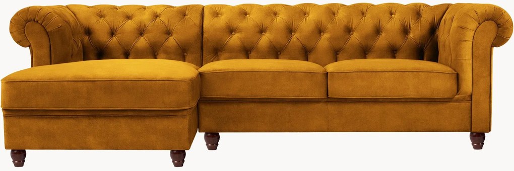 Sofá de canto em veludo Phoebe (4 lugares)