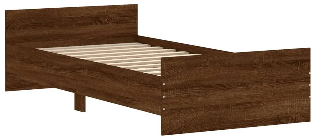 Estrutura de Cama Moona - 90x200 cm - Nogueira - Design Moderno