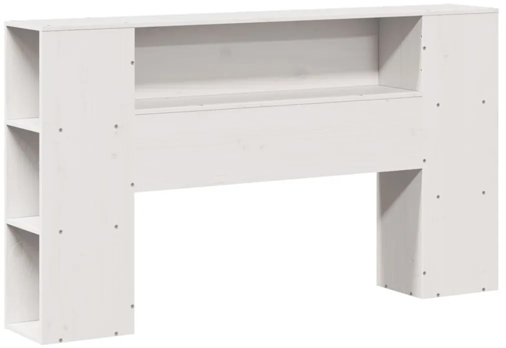 Cama com estante sem colchão 160x200 cm pinho maciço branco