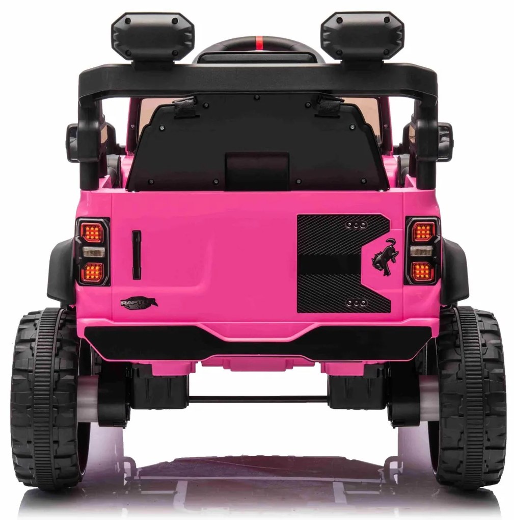 Carro elétrico para crianças 12V Ford Bronco com tração traseira, licenciado (1 Lugar) bateria de lítio, leitor de MP3 com entrada USB, luzes LED Rosa