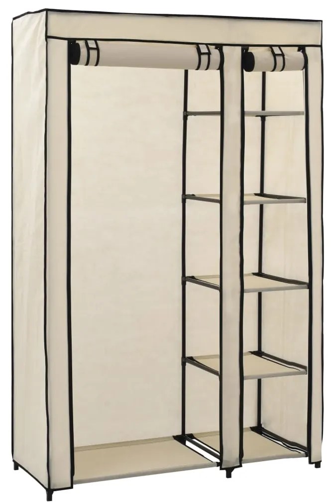 Roupeiros dobráveis 2 pcs 110x45x175 cm tecido cor creme