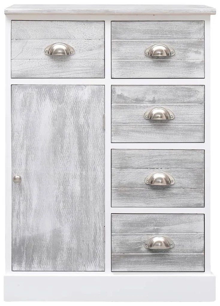 Aparador com 10 gavetas 113x30x79 cm madeira cinzento