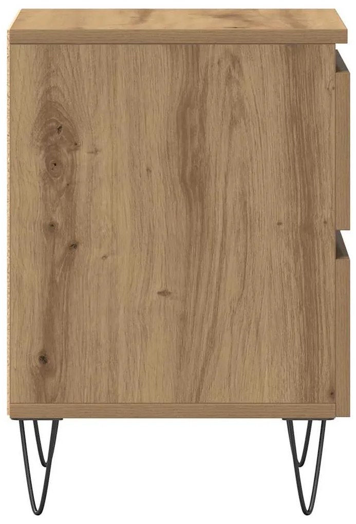 Mesas de cabeceira vidaXL 2 pcs Carvalho Artisan 40x35x50 cm Madeira d