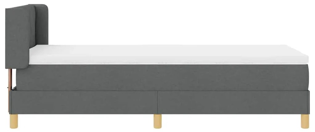 Cama Box com Colchão , Cinza Escuro, 100 x 200 cm, Têxtil