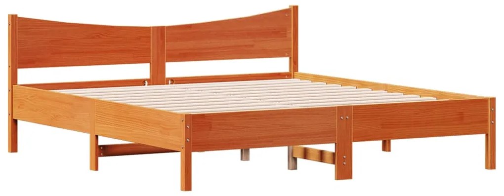 Cama sem colchão 180x200 cm pinho maciço castanho-mel