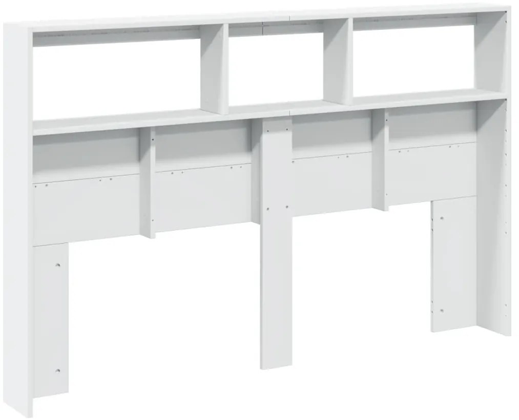 Armário de cabeceira com luzes LED 160x17x102 cm branco