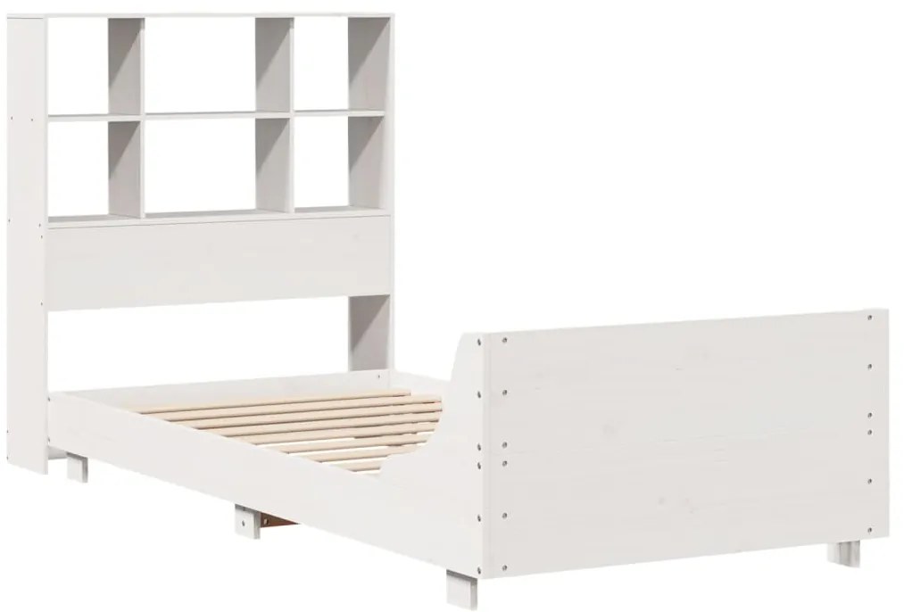 Cama sem colchão 90x190 cm madeira de pinho maciça branco