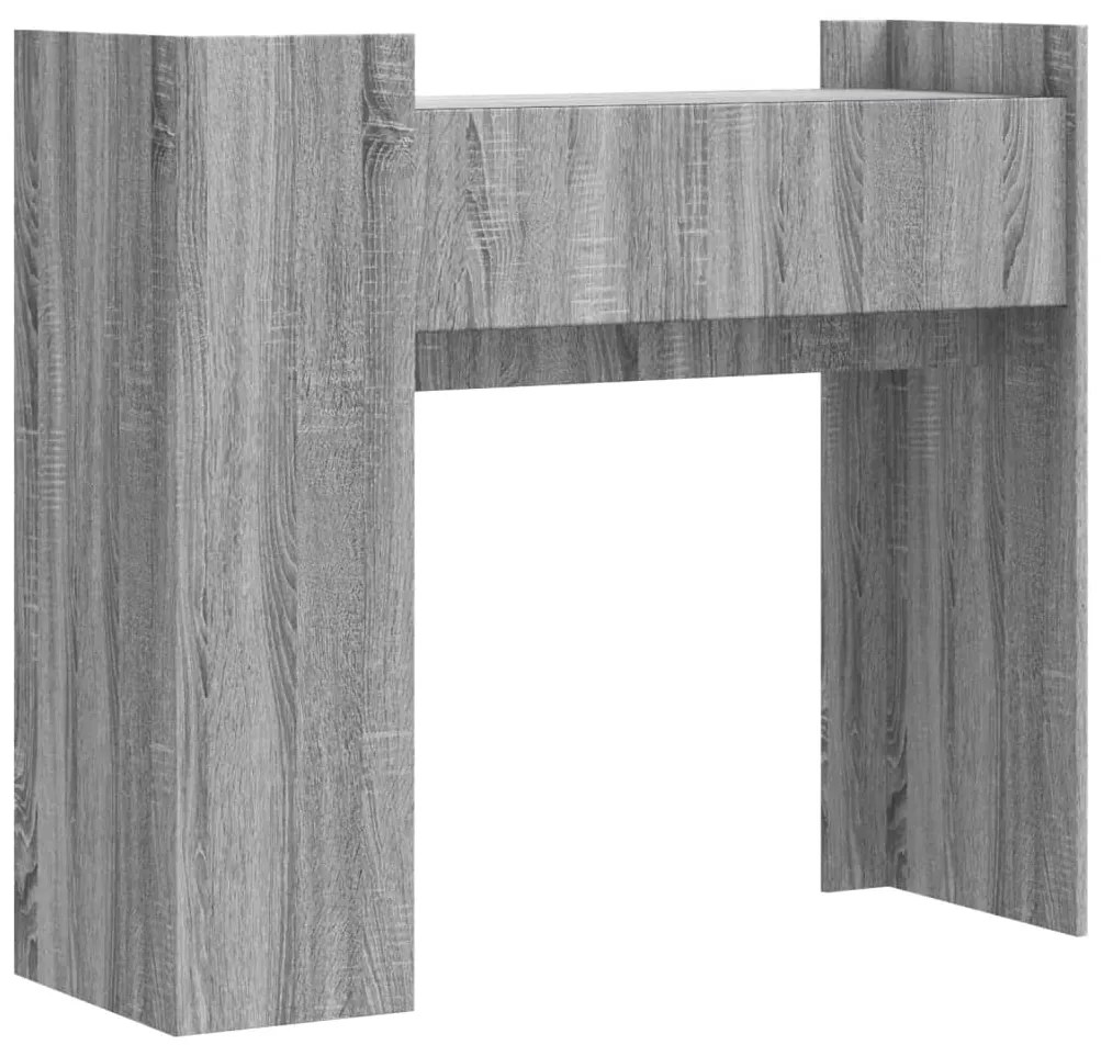 Mesa consola 100x35x90 cm derivados de madeira cinzento sonoma