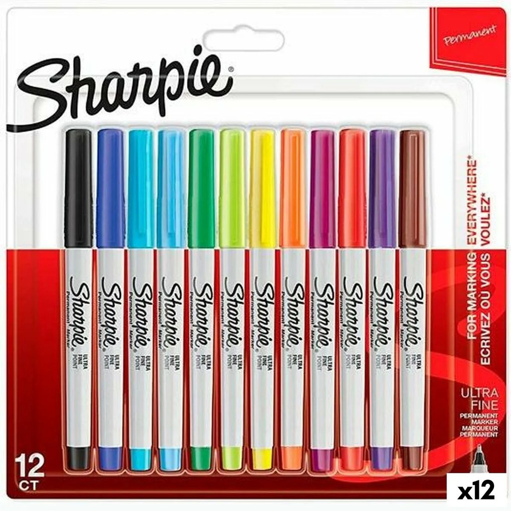 Conjunto de Canetas de Feltro Sharpie Multicolor 12 Peças 0,5 mm (12 Unidades)