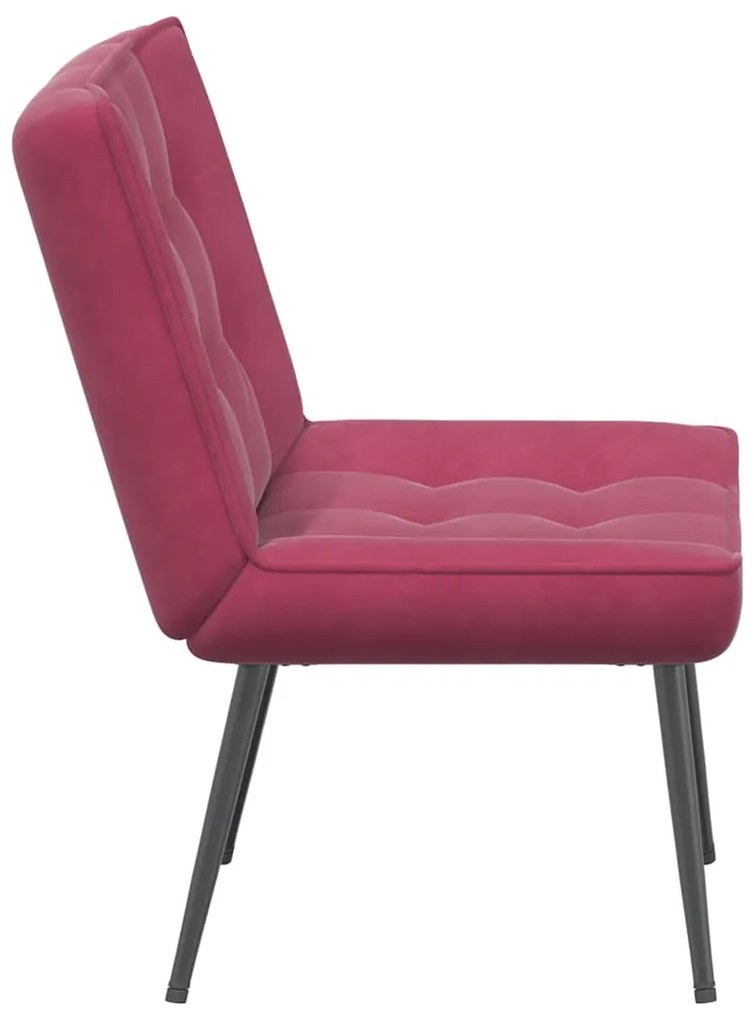 Cadeira de relaxamento 64x74x84 cm veludo vermelho bordeaux