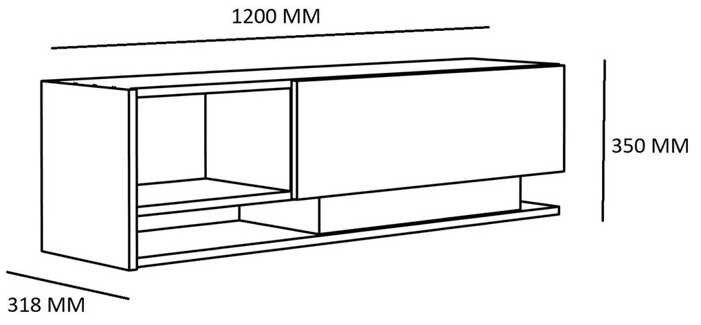 Móvel TV Damla – Branco – 120x35x31,8 cm